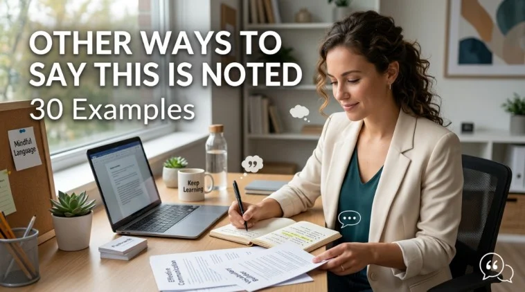 other ways to say this is noted